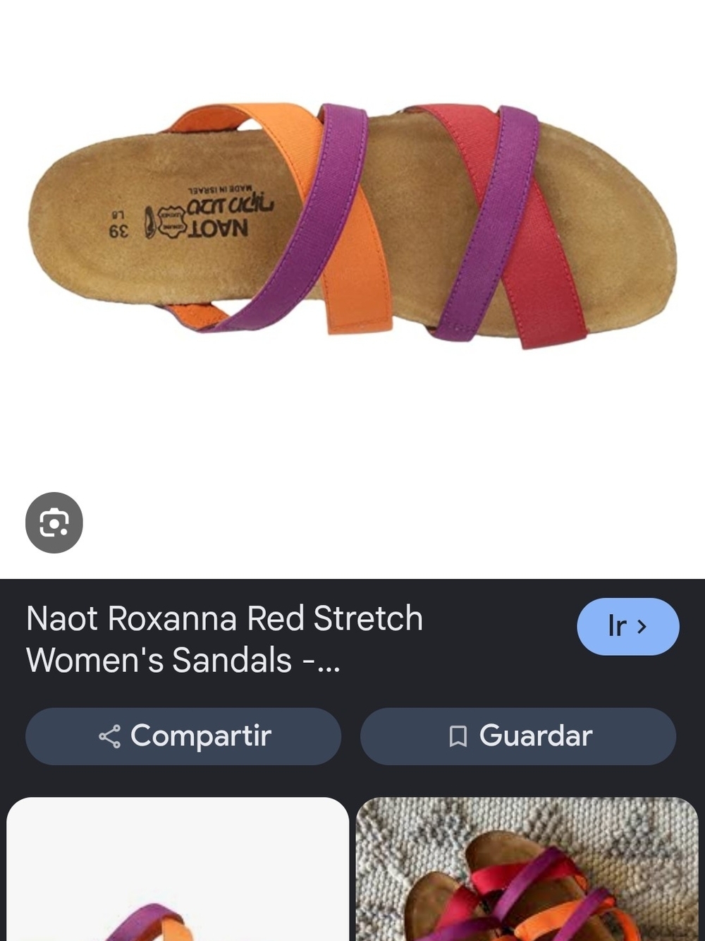 Naot Multi-Color Stretch Strap Sandal in Red, Purple & Orange